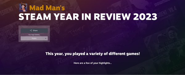 Steam's Year In Review 2023
